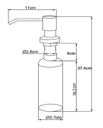 Дозатор врезной для жидкого мыла ЕД-401D.6, барит