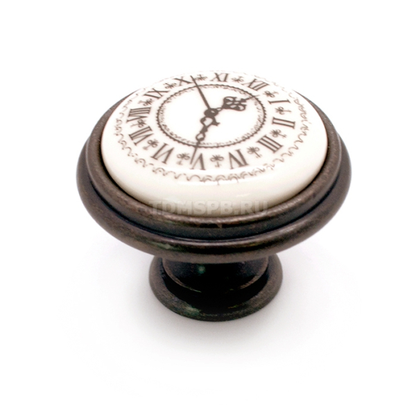 Ручка-кнопка с фарфоровой вставкой "часы" P77.O1.Q2.B1G. Giusti