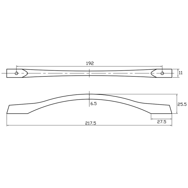 Ручка-скоба FS9239-192 мм, матовый черный никель шлифованный
