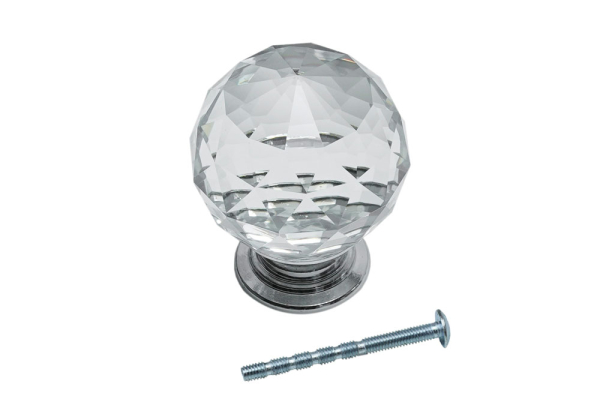 Ручка-кнопка 231 алюминий стекло хром