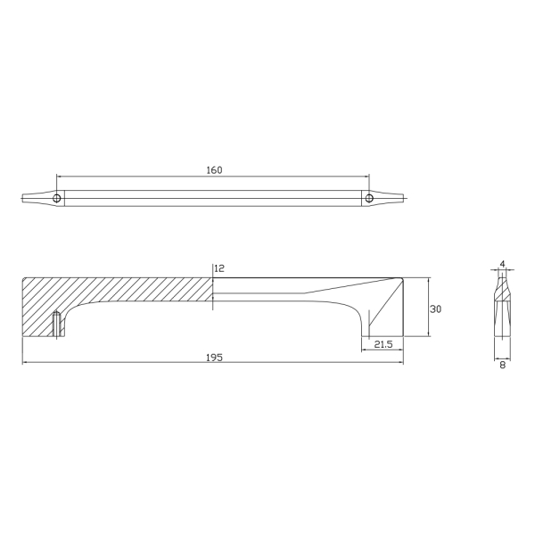 Ручка-скоба FS703-160 мм, Cr