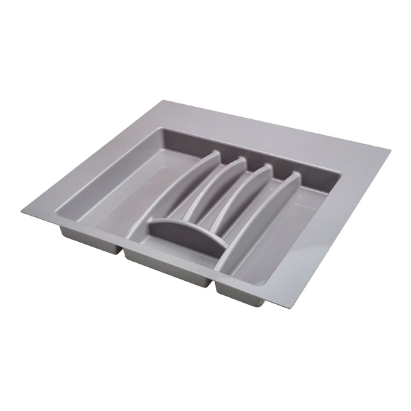 Лоток для столовых приборов ПВХ М600 (W450-553/D390-498) серый металлик