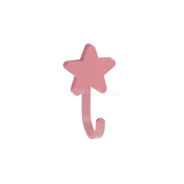 Крючок мебельный WM-STAR звезда, розовый WM-STAR-RZ