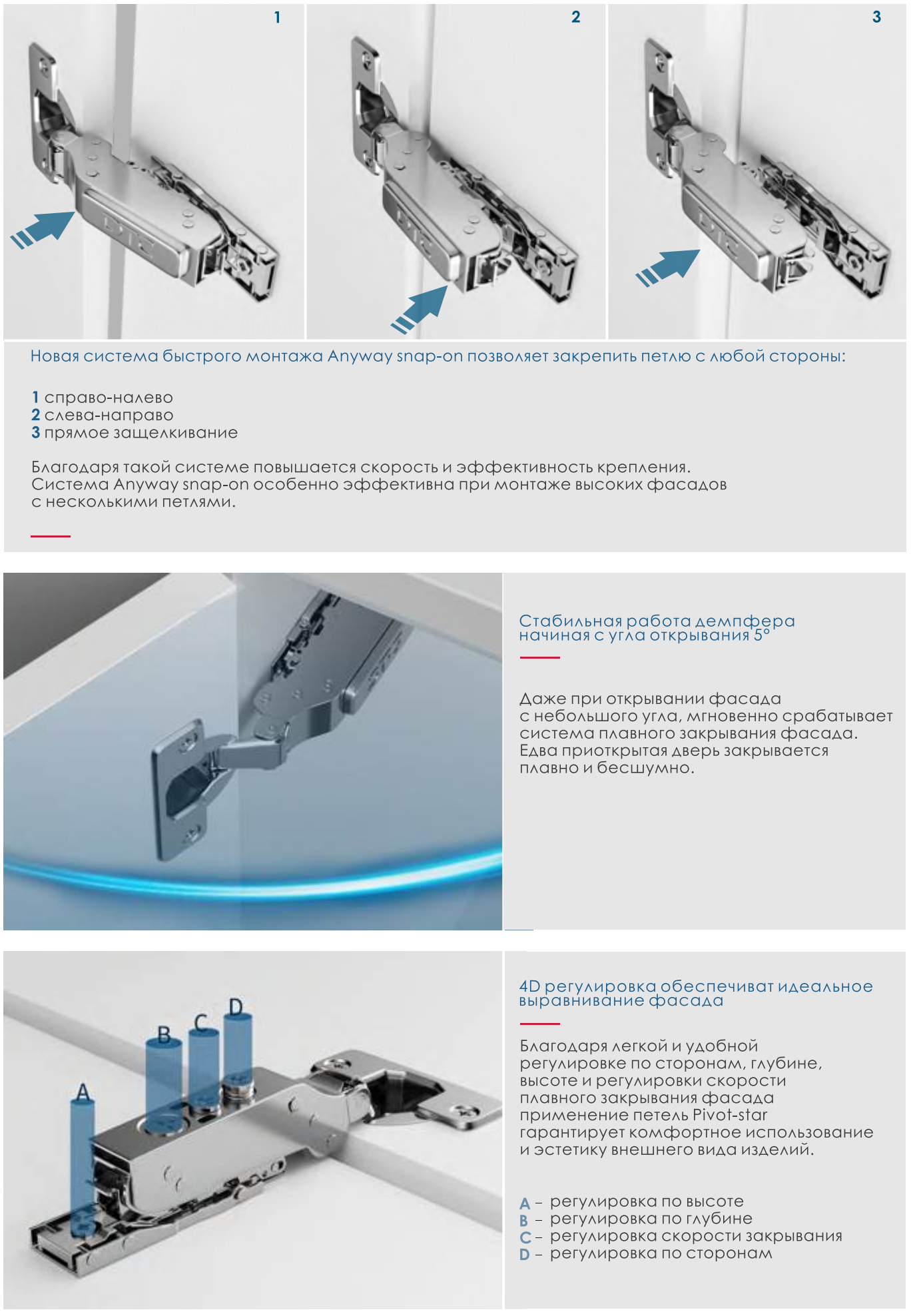 Петля 110* DTC PIVOT-STAR Anyway-Clip накладная с доводчиком 45мм  (C81A875FAB)