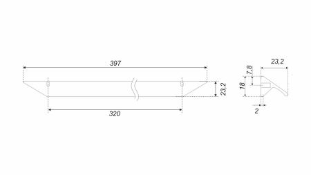 RS157BL.3/320  (Ручка мебельная RICK)