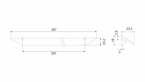 RS157BL.3/320  (Ручка мебельная RICK)