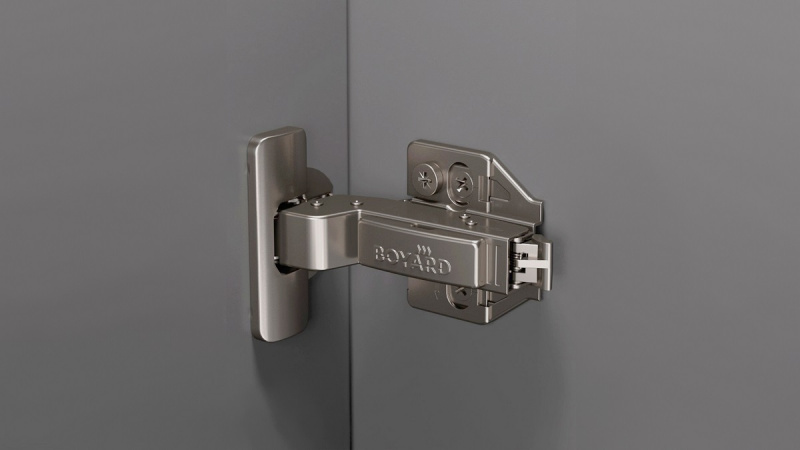 Петля Boyard H801C02, с пружиной и амортизацией Clip-on 90 градусов d35 EVO SYSTEM, никель
