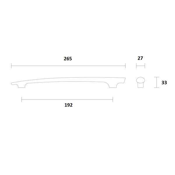 Ручка мебельная Bow HL-004 192мм с покрытием (дуб)