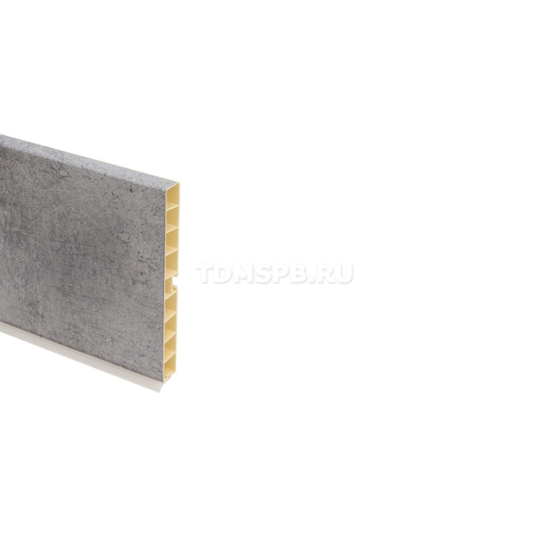 Цоколь ПВХ H120 мм L=4 м, бетон светло-серый