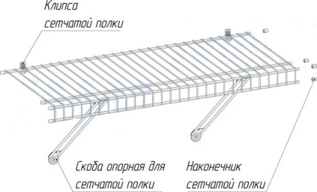 Скоба опорная для сетчатых полок черный муар