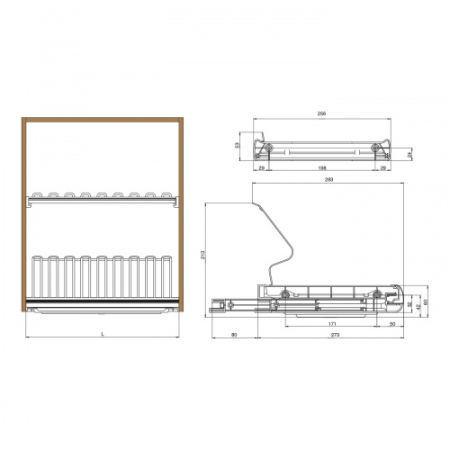 717KIT80ZAR516-16 Сушка Ellite 2-уровневая в базу 800/16, отделка орион серый, поддон пластик