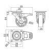 Колесо мебельное KM-BH50-30 коричневое d-50 со стопором KM-BH50ММ-30