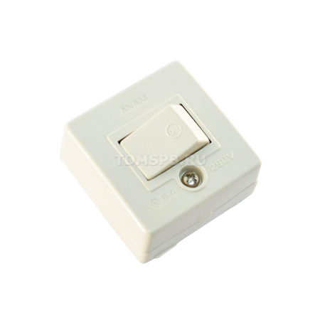 ALH-3111 Выключатель 1-клавишный накладной (220V 5A) белый