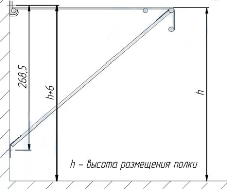 Скоба опорная для сетчатых полок черный муар