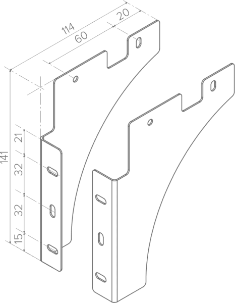 Крепление фасада для систем JC601,602,603,604 металл оцинк. Rejs
