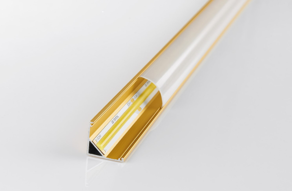 Алюминиевый профиль угловой 16*16мм, L=2м в компл.золото LR49-МGL