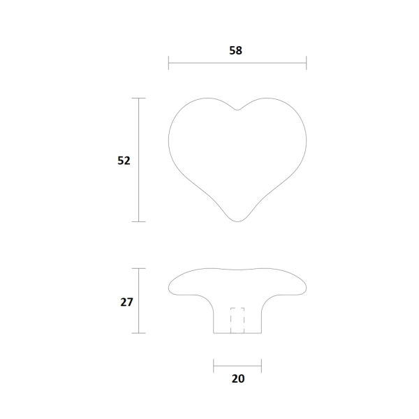 Ручка мебельная Heart HL-045 с покрытием (дуб)