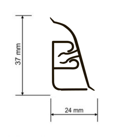 Плинтус для столешницы H37 мм L=3 м, бежевый металл