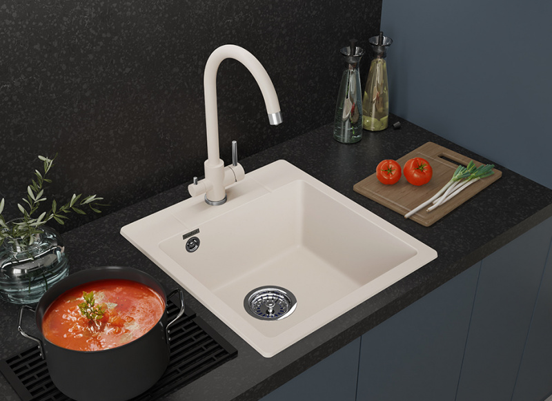 Мойка GranFest URBAN  GF-UR-245 1-чаша 450*490 мм, белый
