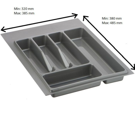 Лоток для столовых принадлежностей М450 пластик, серый, Lotti