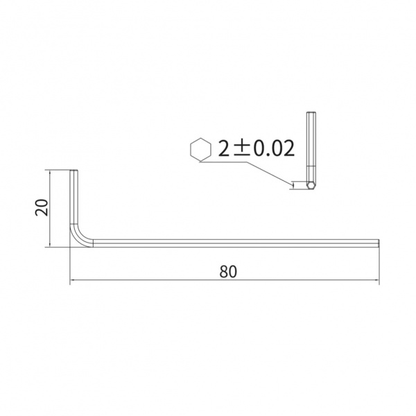 Ключ шестигранный 2*20*80 J11