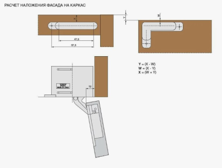 Петли D HINGE DTC 2шт. левая/правая+заглушки. черные (TDOORL+LK132, A08)