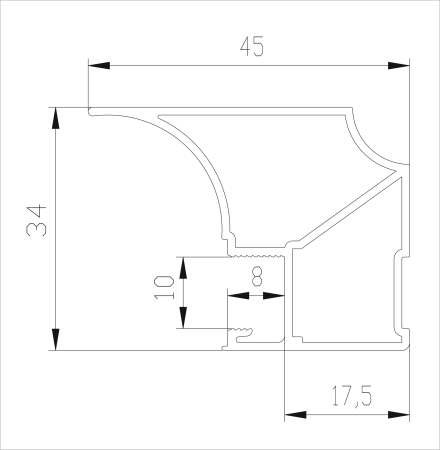 Вертикальный профиль Flat дуб черный 2,7м