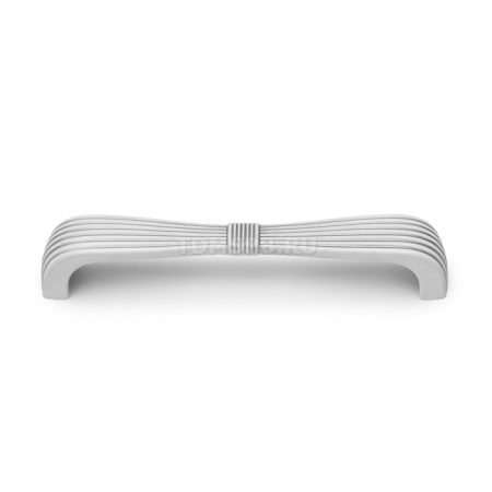 Ручка-скоба 128 мм серебро прованс/белый матовый