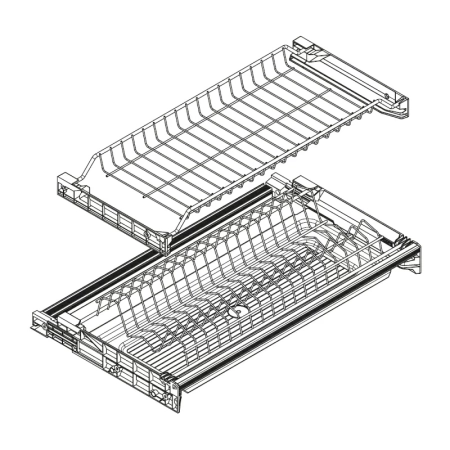 Сушилка для посуды 2-х ур. 600/18 с рамой и поддоном 701/60Х+502/60G18+602/60+906G,отделка сталь