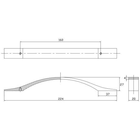 Ручка-скоба FS704-160 мм, Cr