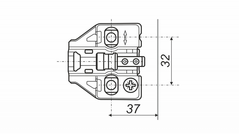 H8012 (Планка с эксцентриковой регулировкой для петель EVO