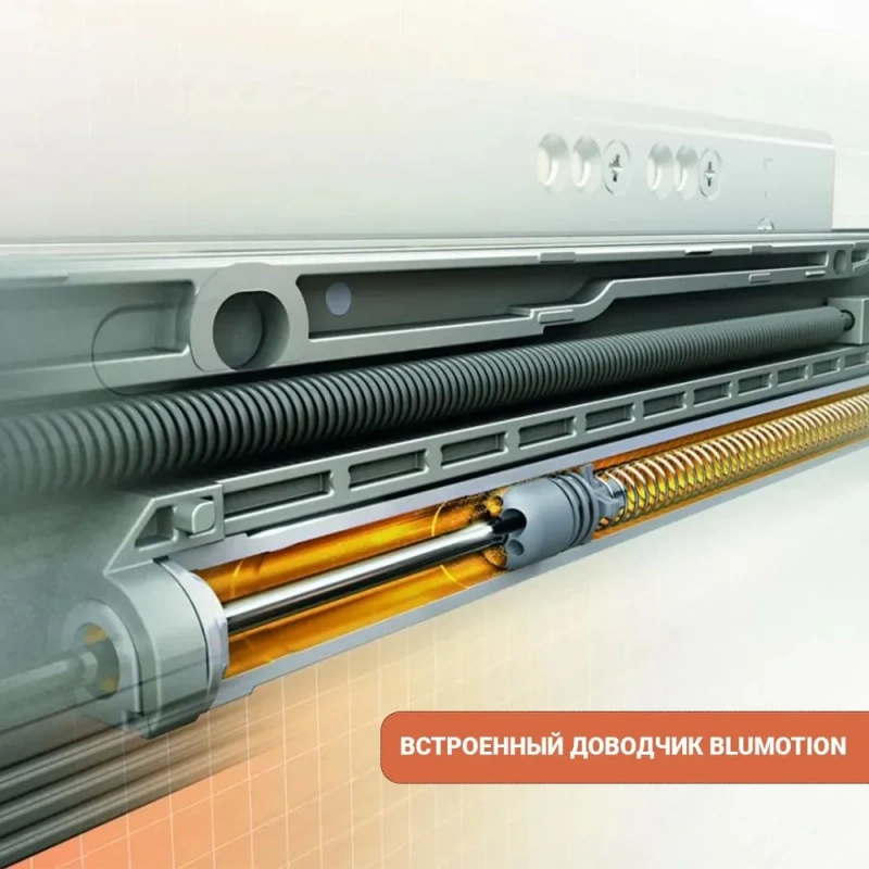 Направляющие скрытого монтажа Blum 560Н5500В Tandem полного выдвижения + BL 550 с замками, цинк