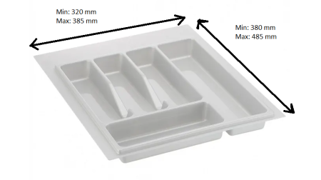 Лоток для столовых принадлежностей М450 пластик, белый, Lotti