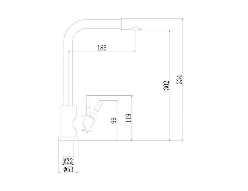 Смеситель Fmark FS8233Q, нержавеющая сталь, графит