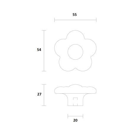 Ручка мебельная Flower HL-043 с покрытием (дуб)