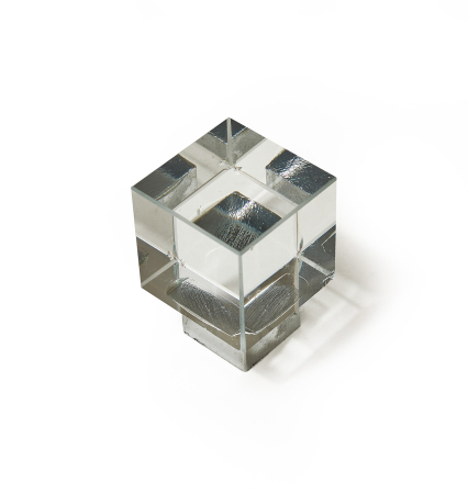 Мебельная ручка MICO (стекло) арт. 115 30мм хром+прозрачное стекло