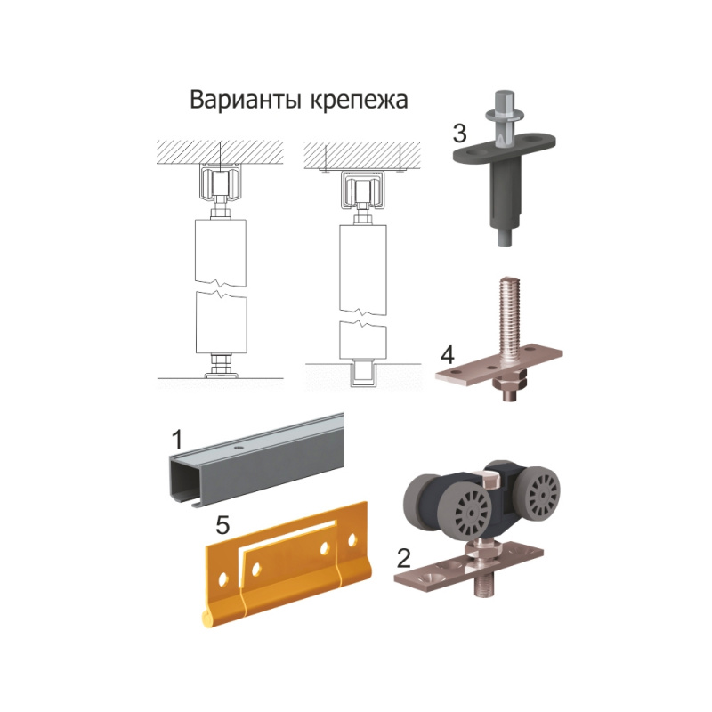 Компл.фурнитуры к 2 склад.дверям VALCOMP HERKULES PLUS 2201059 с направляющей 1500 мм