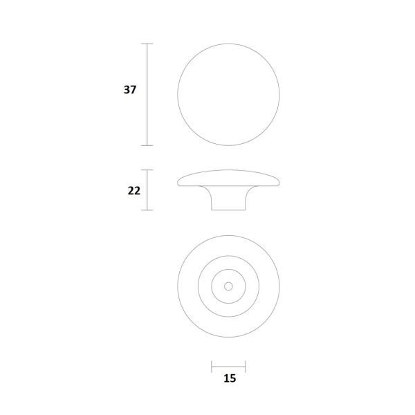 Ручка мебельная Button HL-036 с покрытием (дуб)