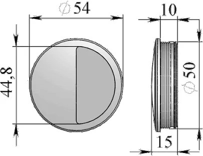 Ручка врезная (круг) d=50 №17 (металик серый)