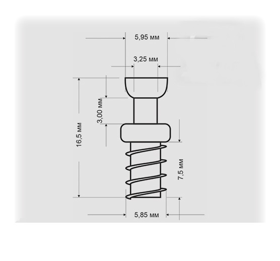 Винт для стяжки "РАФИКС" резьба 7,5мм в отверстие  Ø 6мм