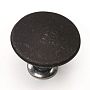 Ручка-кнопка D42 мм,  темная чёрная матовая сталь/черная сталь