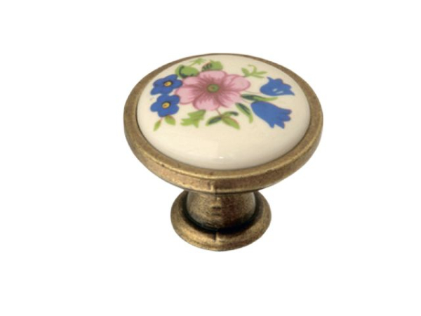 Ручка мебельная керамика кнопка GP-0728-J4-R (розовый)